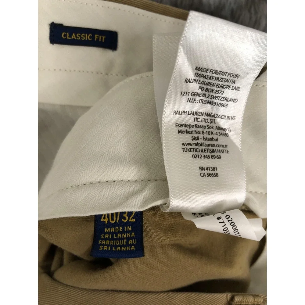 Polo Ralph Lauren Pants Mens 40x30 (Tag 40x32) Brown Classic Fit Chino